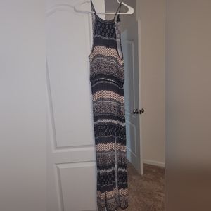 American eagle brown and white maxi dress side slit size small